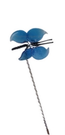 Glas sommerfugl på wire farve blå